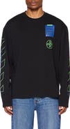 L/AB C/O OFF-WHITE Off Active Long Sleeve Cotton Graphic T-Shirt