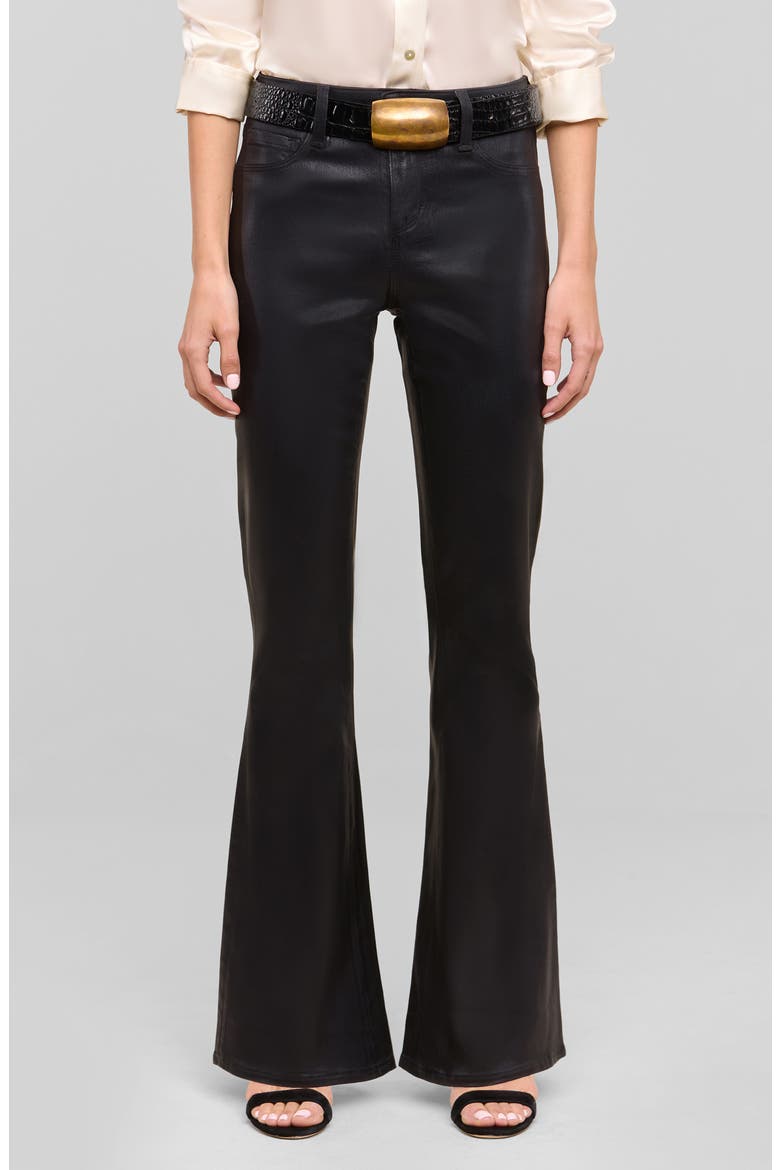 Les Petites Marty High Waist Flare Jeans, Main, color, NOIR COATED