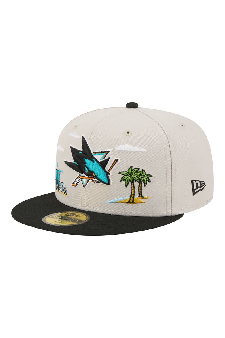 Men's New Era  Tan/Black San Jose Sharks Localized City Icon 59FIFTY Fitted Hat, Main, color, Tan