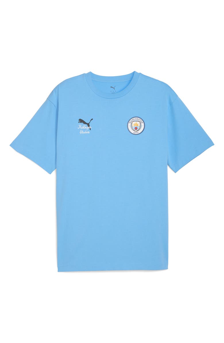 PUMA KidSuper MCFC Cotton Graphic T-Shirt, Alternate, color, Team Light Blue-Puma Black