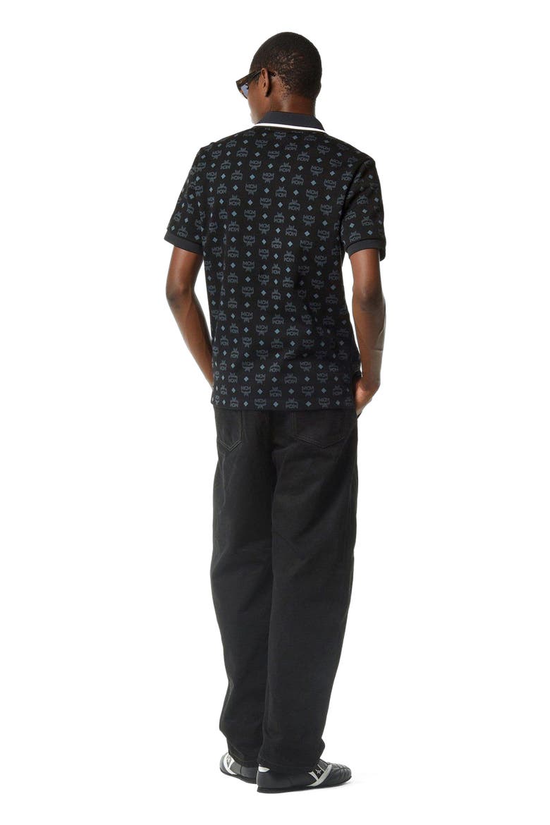 Monogram Jacquard Polo Shirt, Alternate, color, Black