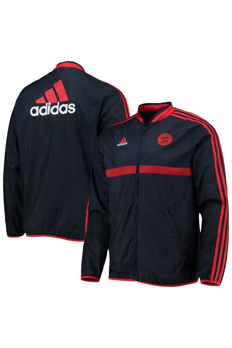 Men's adidas Navy Bayern Munich Icons Woven Full-Zip Jacket, Main, color, Navy