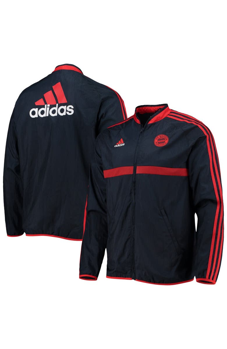 adidas Men's adidas Navy Bayern Munich Icons Woven Full-Zip Jacket, Main, color, 