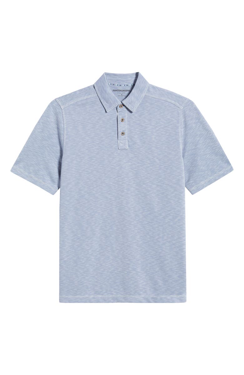 Johnston & Murphy Vintage Slub Polo, Main, color, Dusty Blue