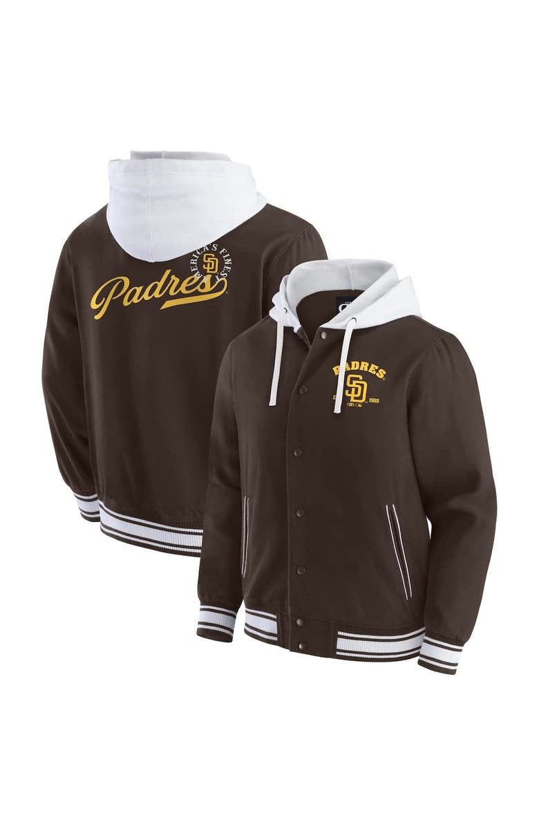 Darius Rucker Collection by Fanatics Men's Darius Rucker Collection by Fanatics Brown San Diego Padres Full-Snap Hooded Jacket, Main, color, Brown