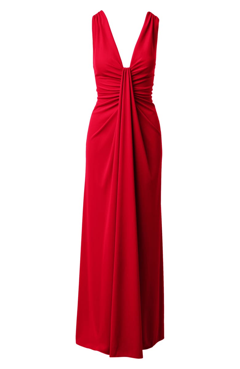 Adrianna Papell Ruched Drape Sleeveless Jersey Gown, Alternate, color, 