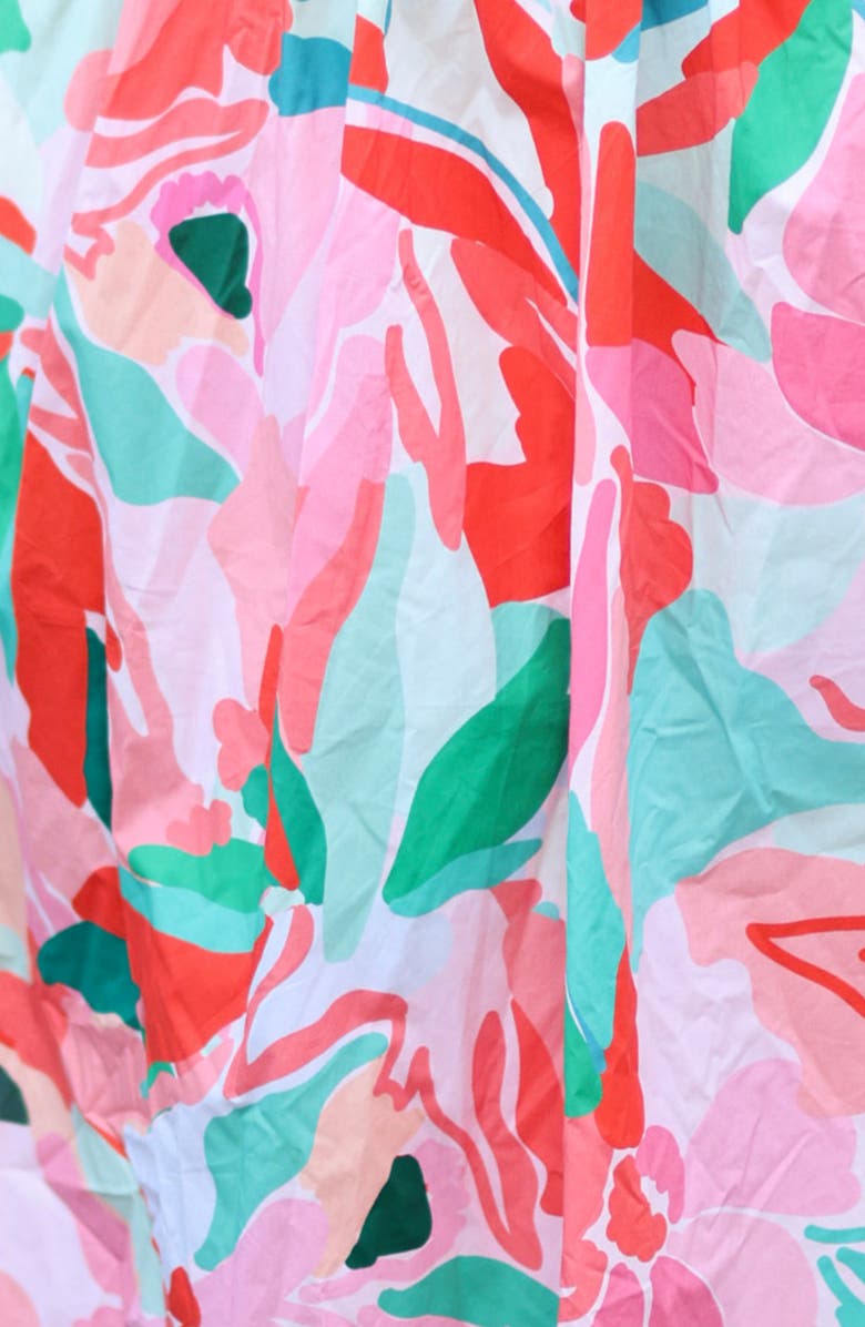 Jessie Zhao New York Marisa Watermelon Smocked Midi Dress, Alternate, color, Red