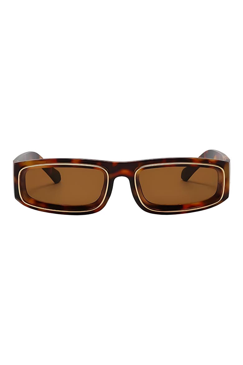 Rae 52mm Polarized Rectangular Sunglasses, Main, color, TORTE / BROWN