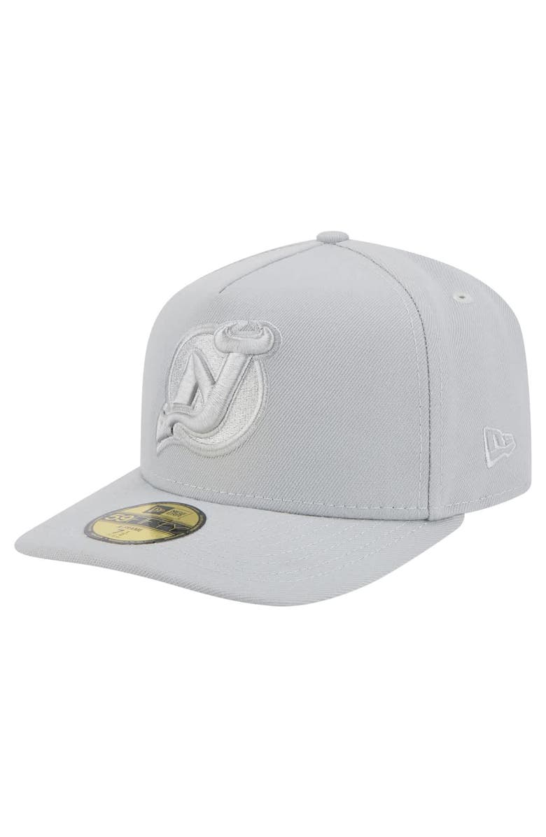 New Era Men's New Era Gray New Jersey Devils Color Pack A-Frame 59FIFTY Fitted Hat, Main, color, 