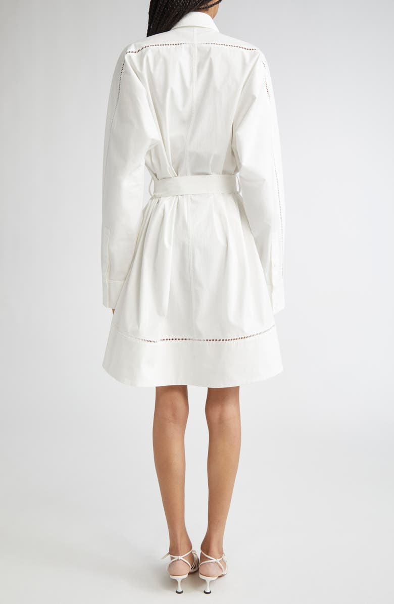 Proenza Schouler Sammy Long Sleeve Belted Stretch Cotton Poplin Shirtdress, Alternate, color, White