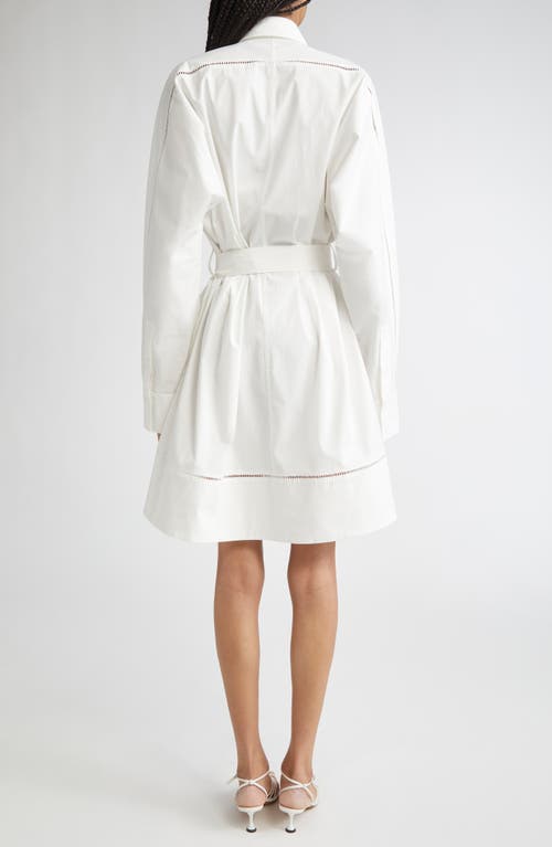 Proenza Schouler Sammy Long Sleeve Belted Stretch Cotton Poplin Shirtdress