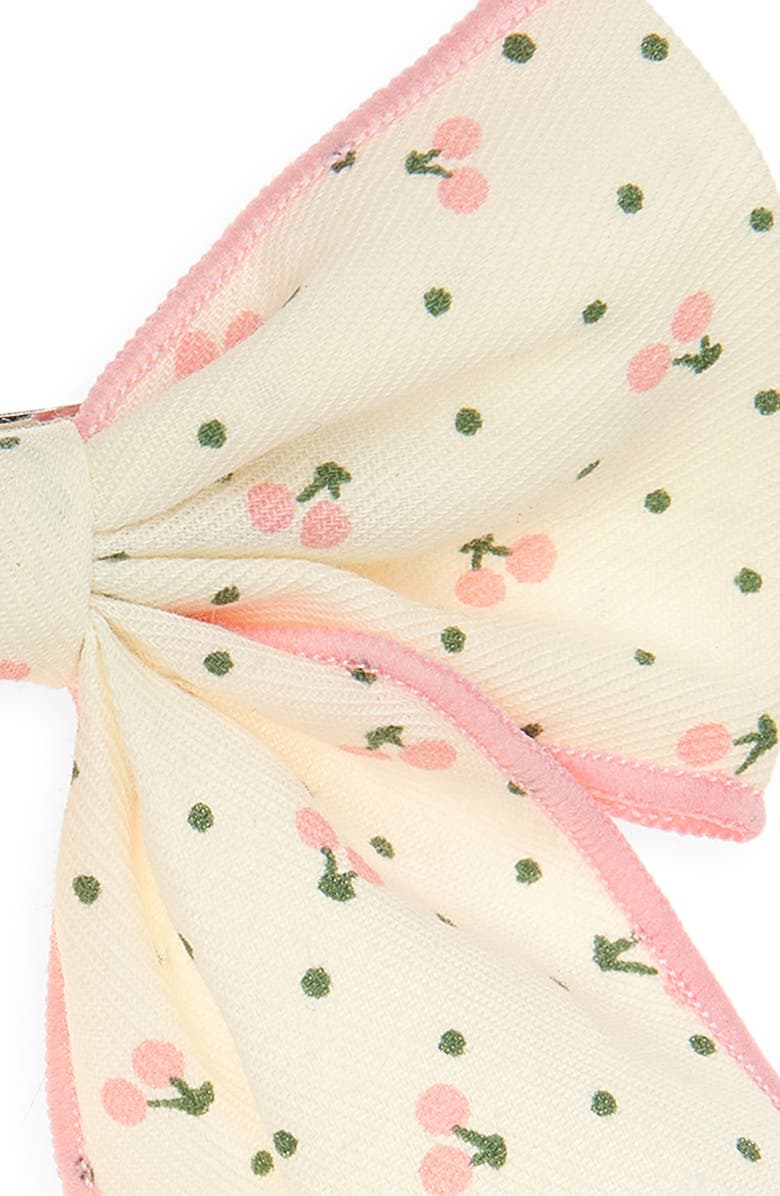 Mimi & Lula Cherry Print Bow Hair Clip, Alternate, color, Pink