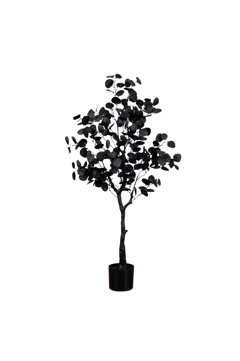 4-ft Artificial Halloween Black Eucalyptus Tree, Main, color, Black