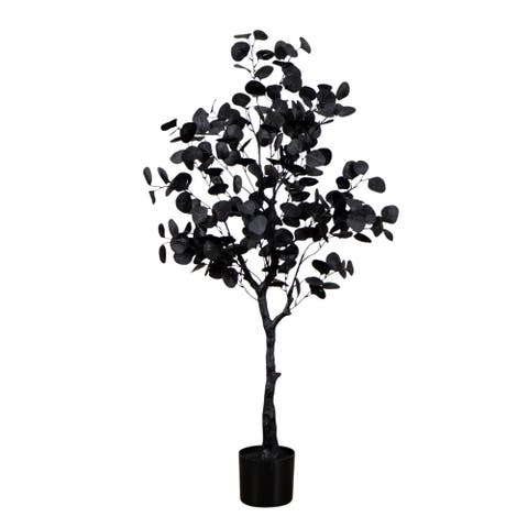 4-ft Artificial Halloween Black Eucalyptus Tree