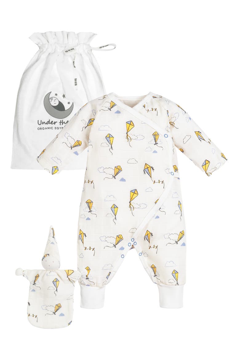 Under the Nile Kite Organic Cotton Muslin One-Piece Pajamas & Toy Set ...