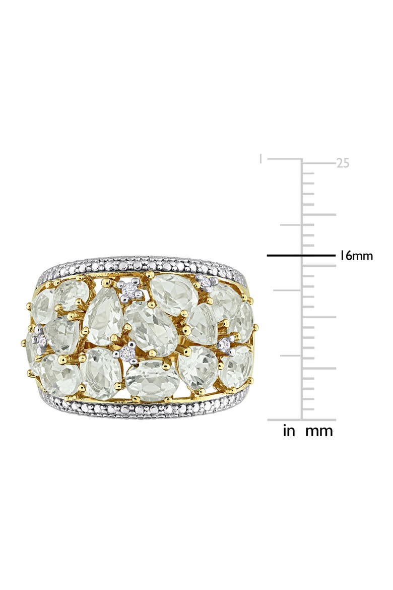 Green Quartz & Diamond Band Ring, Alternate, color, GREEN