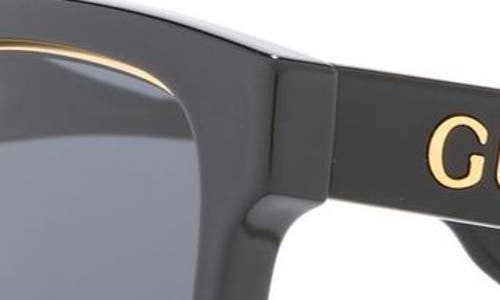 Gucci 52mm Square Sunglasses In Black Black Grey