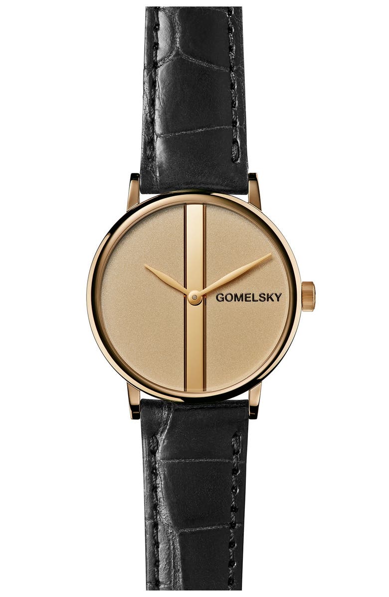 GOMELSKY BY SHINOLA Women's Agnes Varis Genuine Alligator Strap Watch, 32mm, Main, color,