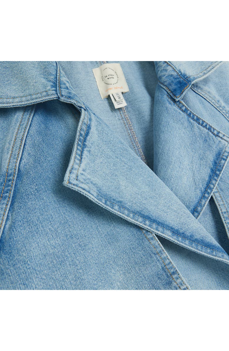 River Island Belted Denim Trench Coat, Alternate, color,