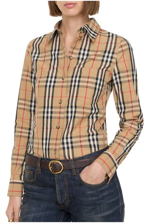 Check Stretch Cotton Shirt