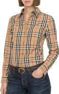 Burberry Check Stretch Cotton Shirt