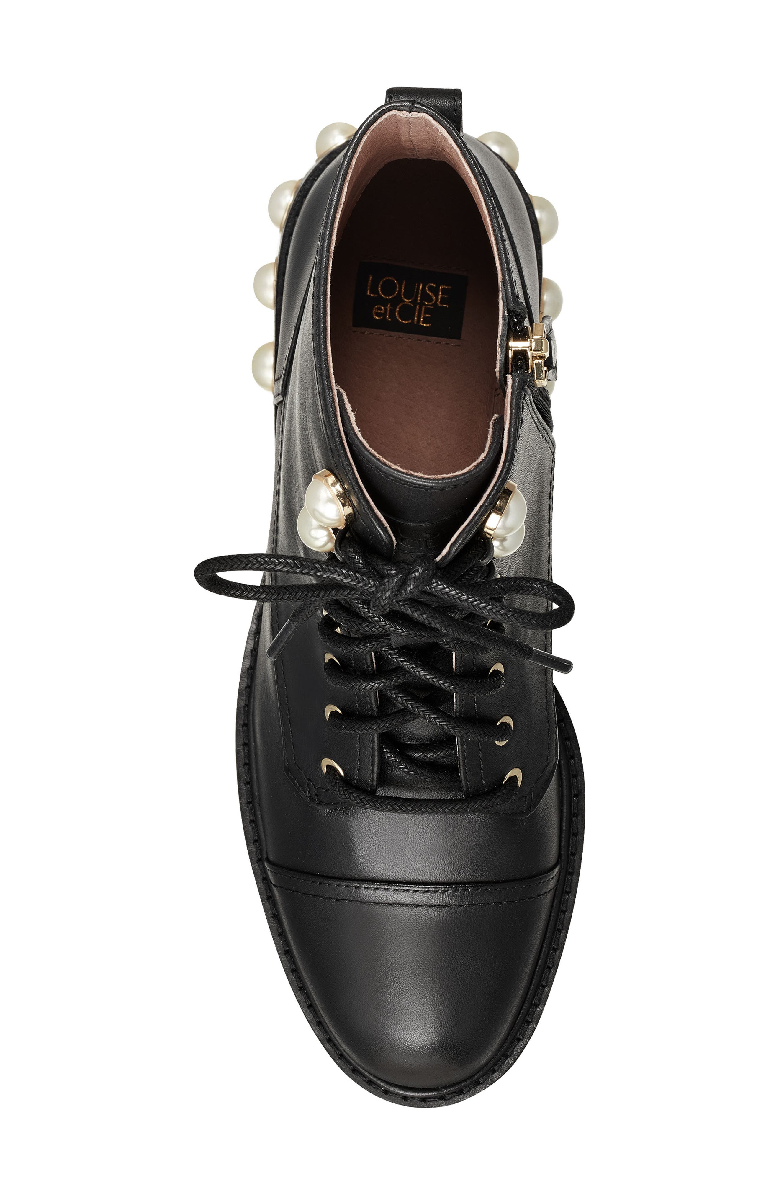 Vesna Stud Combat Boot, Alternate, color, BLACK