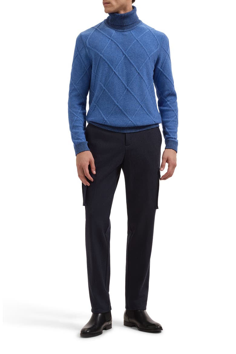 Diamond Turtleneck Sweater, Alternate, color, CLASSIC BLUE
