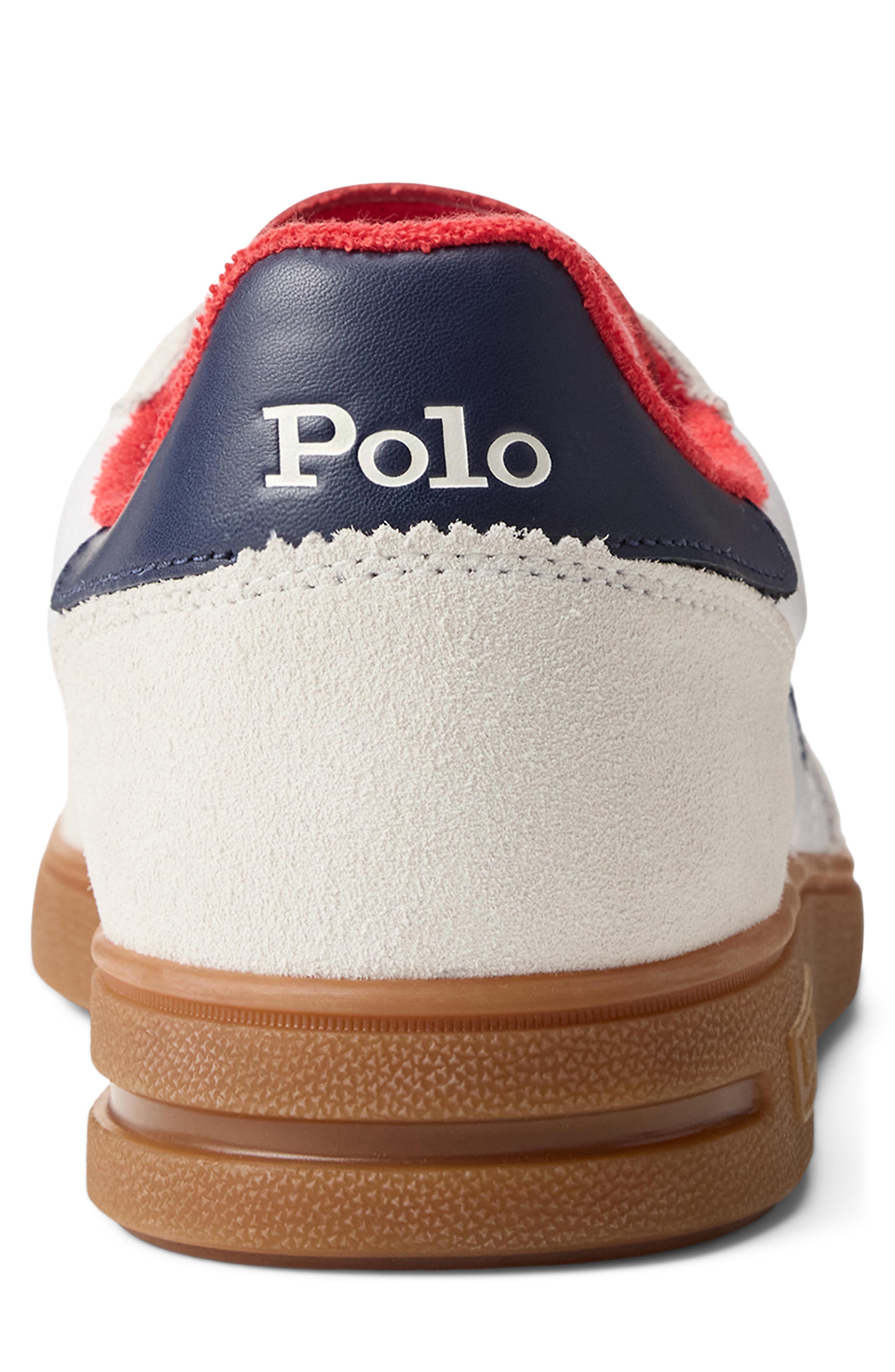 Ralph Lauren Bedford Sneaker, Alternate, color, White/ Spring Navy/ Bistro Red