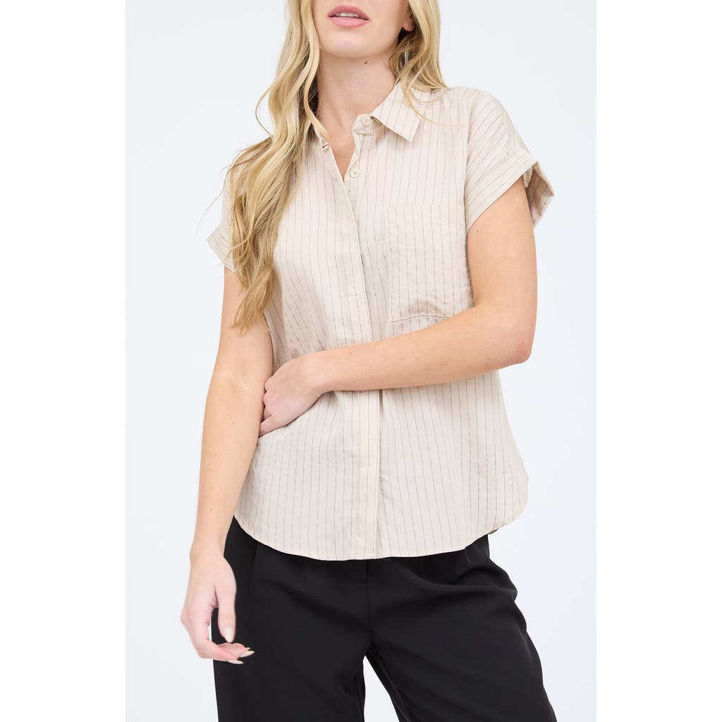BLU PEPPER BLU PEPPER PINSTRIPE WOVEN TOP