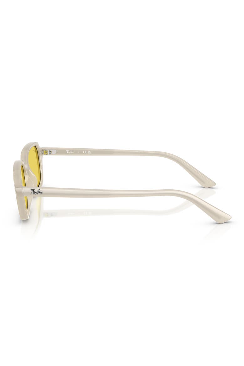 52mm Mirrored Pillow Sunglasses, Alternate, color, WHITE