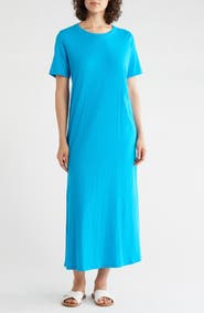 Eileen Fisher Creneck Organic Cotton Maxi T-Shirt Dress