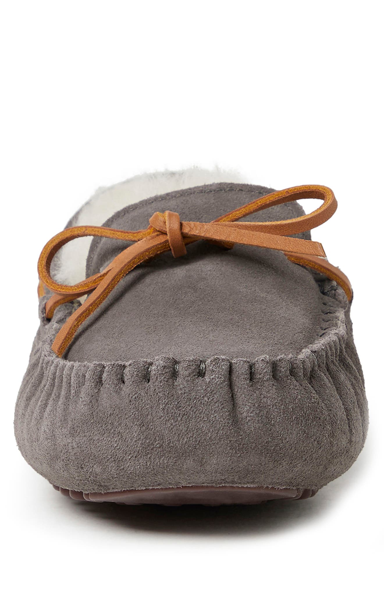 FIRESIDE BY DEARFOAMS Victor Genuine Shearling Slipper - Wide Width Available, Alternate, color, Grey