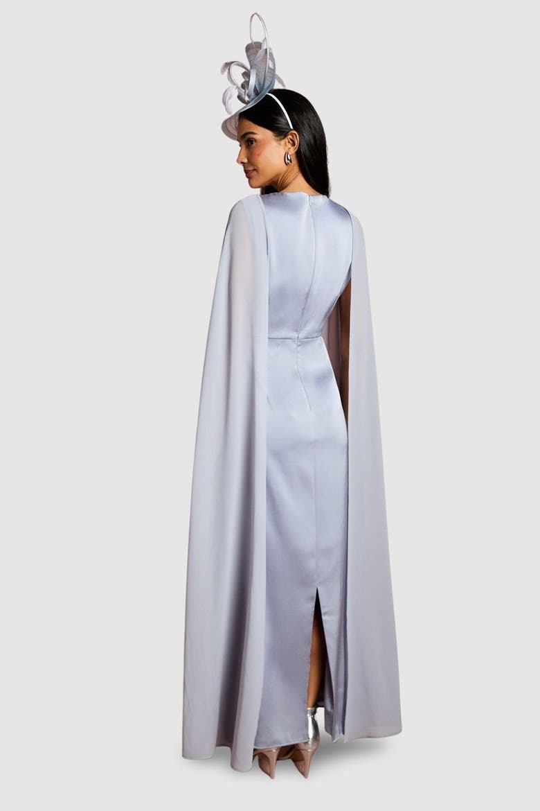 Sleeveless Cape Maxi Dress, Alternate, color, Pale Blue