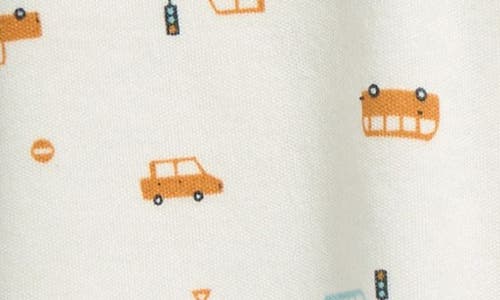 Nordstrom Print Cotton Footie Romper In Ivory Egret Tiny Cars