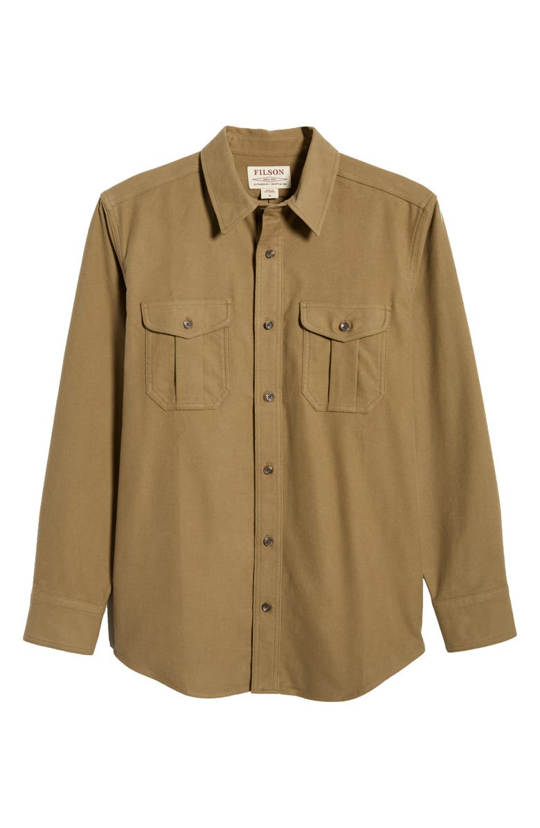 Filson Seattle Regular Fit Button-Up Moleskin Shirt, Alternate, color, 