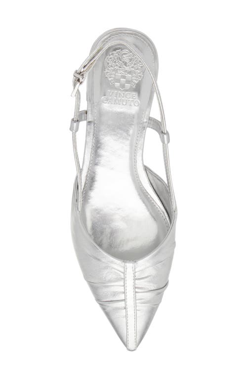 Vince Camuto Agnes Pointed Toe Slingback Flat In Silver