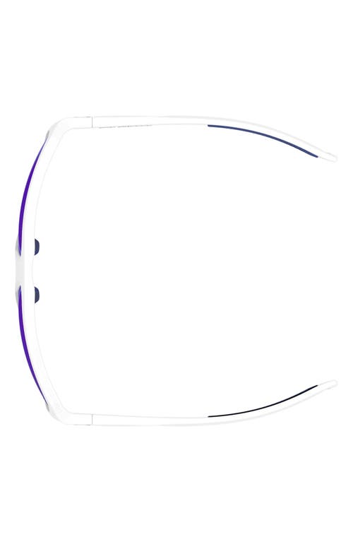 Under Armour Dominate 62mm Gradient Polarized Rectangular Sunglasses In Matte White Blue