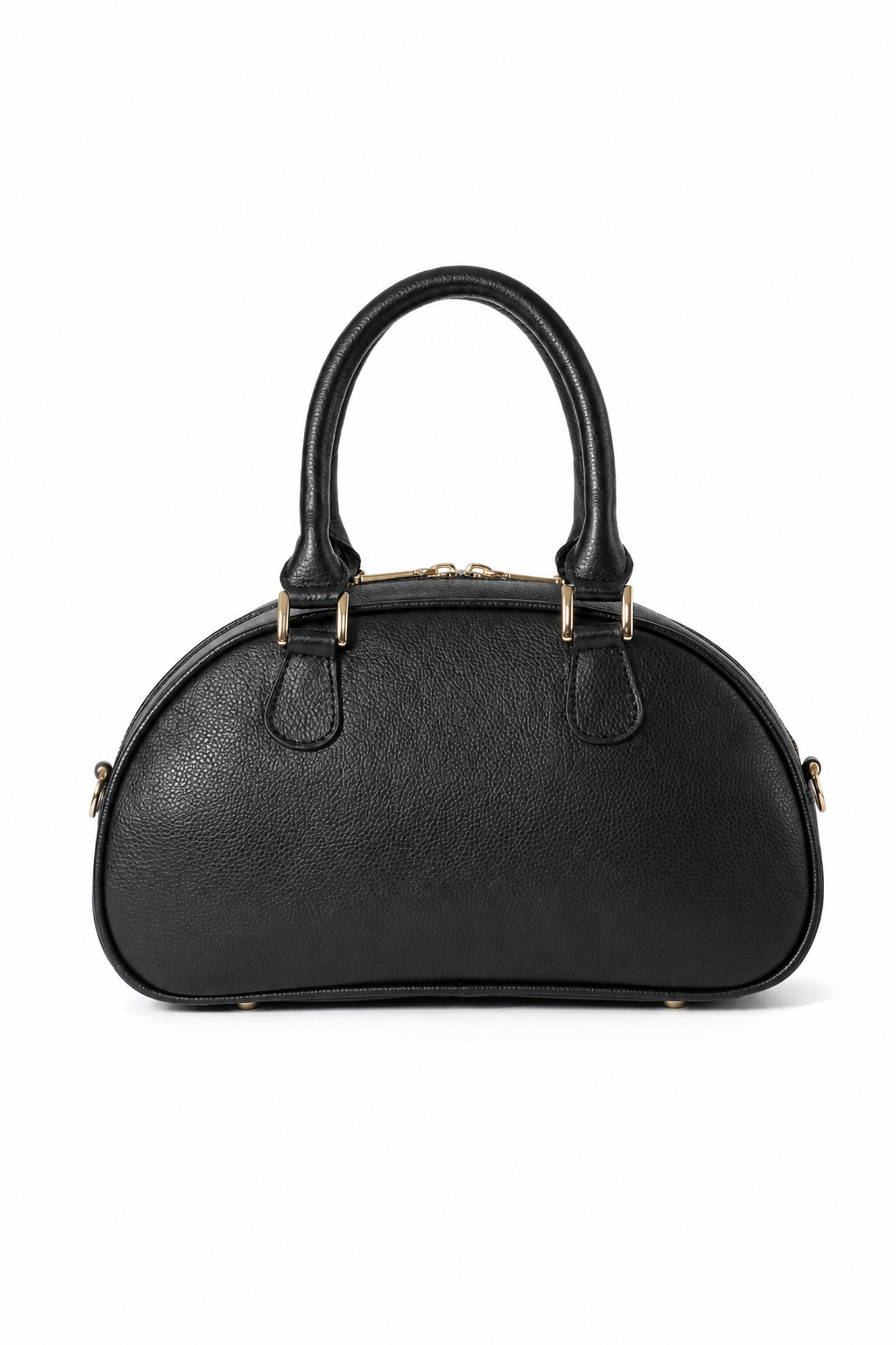 Ameline Sculptural Italian Leather Top Handle, Alternate, color, Black