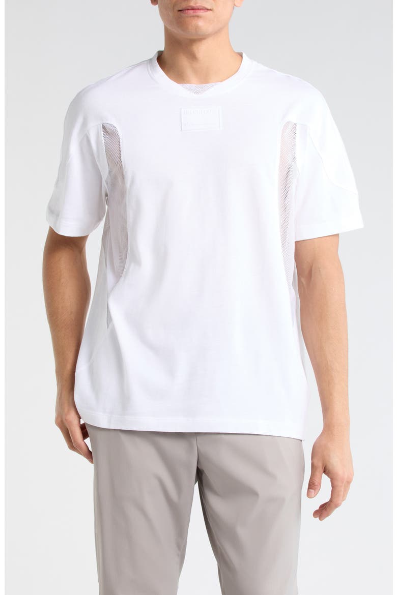 Sport Seam Mesh Paneled T-Shirt, Main, color, OPTIC WHITE