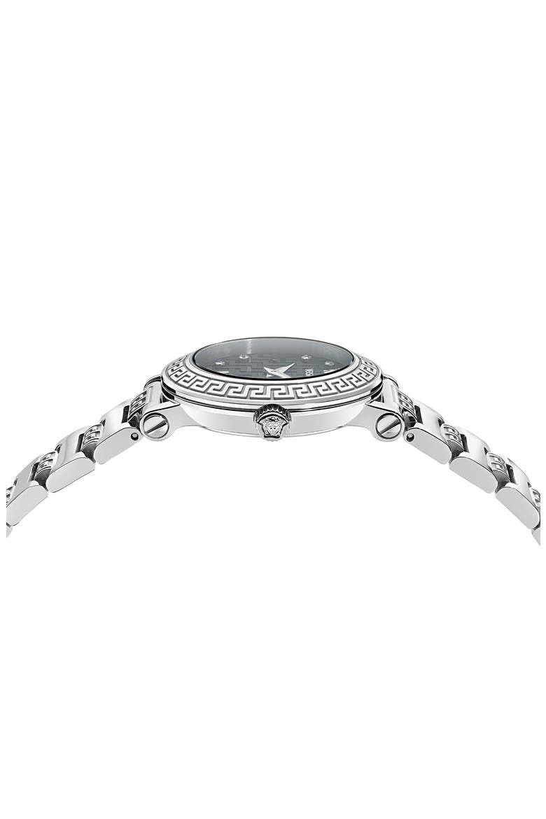 Greca Sphere Petite Bracelet Watch, 30mm, Alternate, color, STAINLESS STEEL/ BLACK