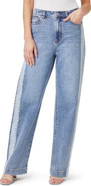 Habitual Colorblock High Waist Slouchy Straight Leg Jeans