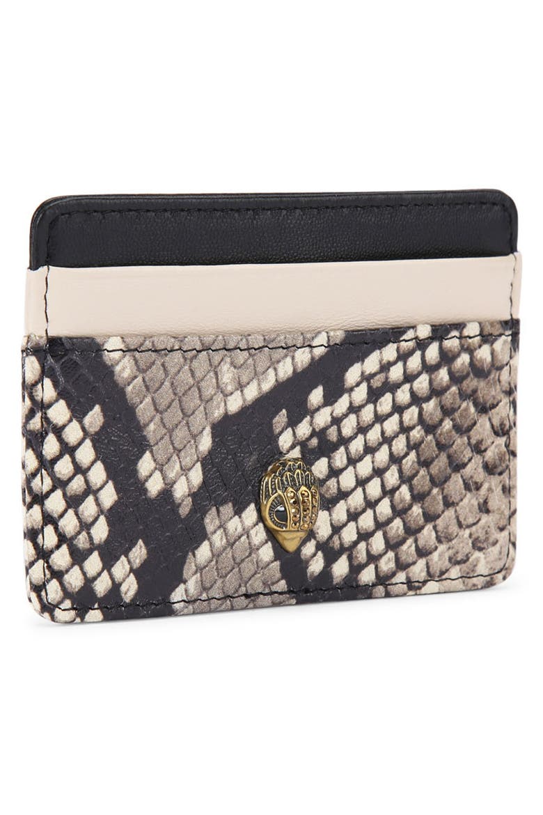 Kensington Leather Card Holder, Alternate, color, BEIGE MULTI