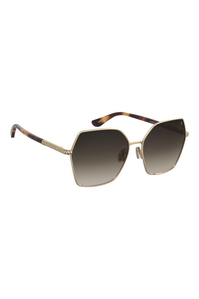 60mm Gradient Square Sunglasses, Alternate, color, GOLD/ BROWN SF