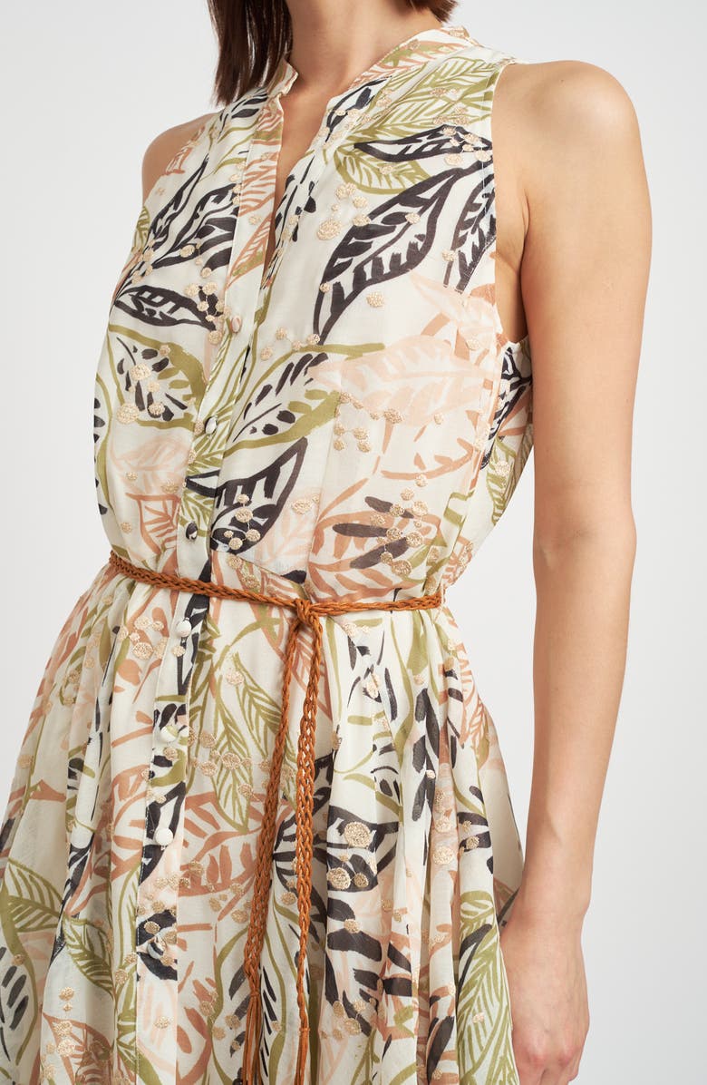 En Saison Nina Floral Print Minidress, Alternate, color, Tropical Khaki