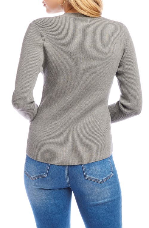 Shop Karen Kane Rib Crewneck Sweater In Gray