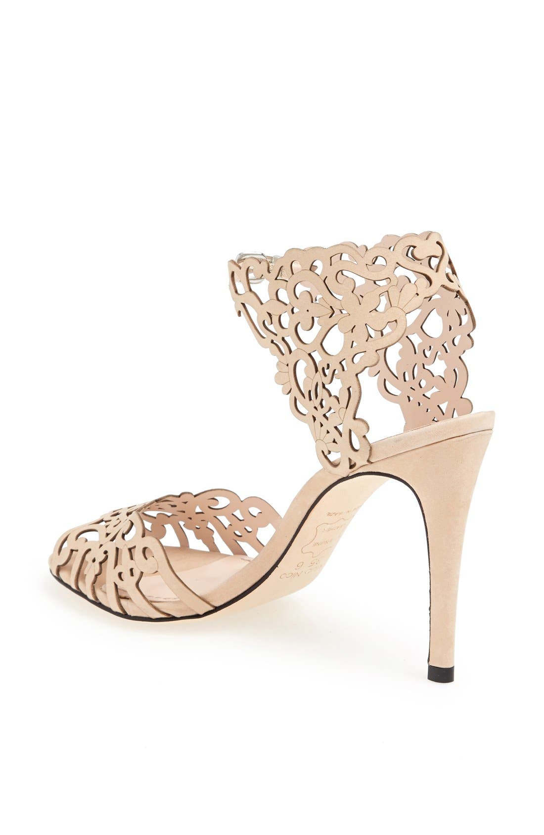 'Moxie' Laser Cutout Sandal, Alternate, color, NUDE