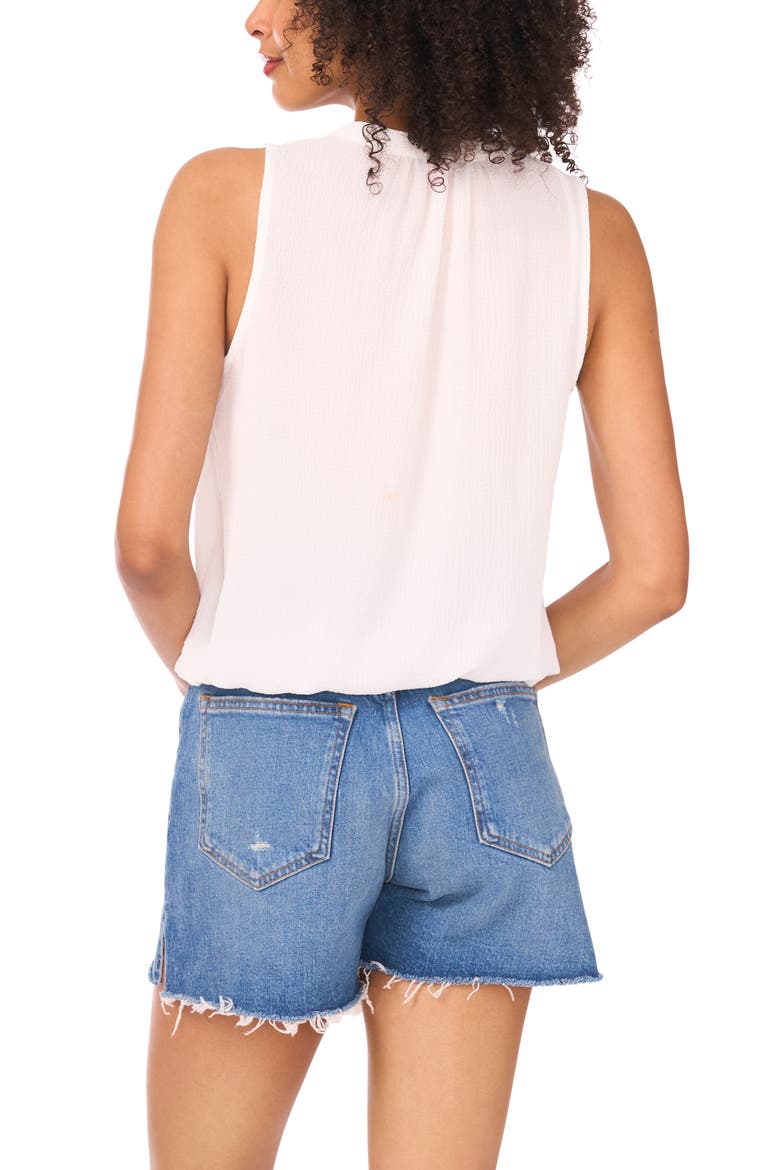 Sleeveless Crepe Bubble Top, Alternate, color, NEW IVORY
