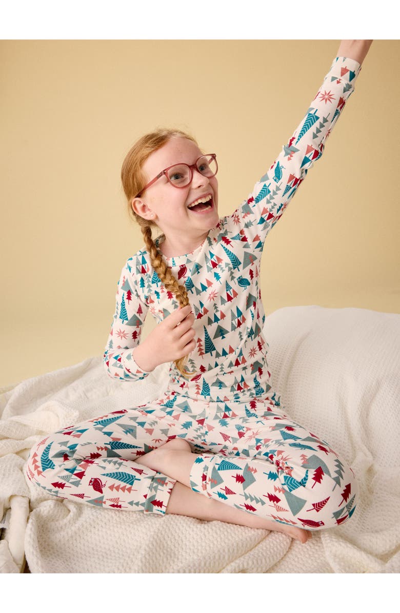 Tea Collection Goodnight Pajama Set, Alternate, color, Holiday Woodland Scene