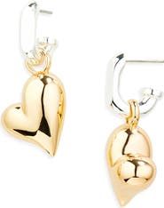 JENNY BIRD Puffy Heart Drop Huggie Hoop Earrings