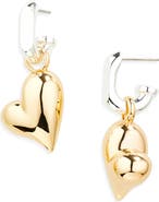 JENNY BIRD Puffy Heart Drop Huggie Hoop Earrings